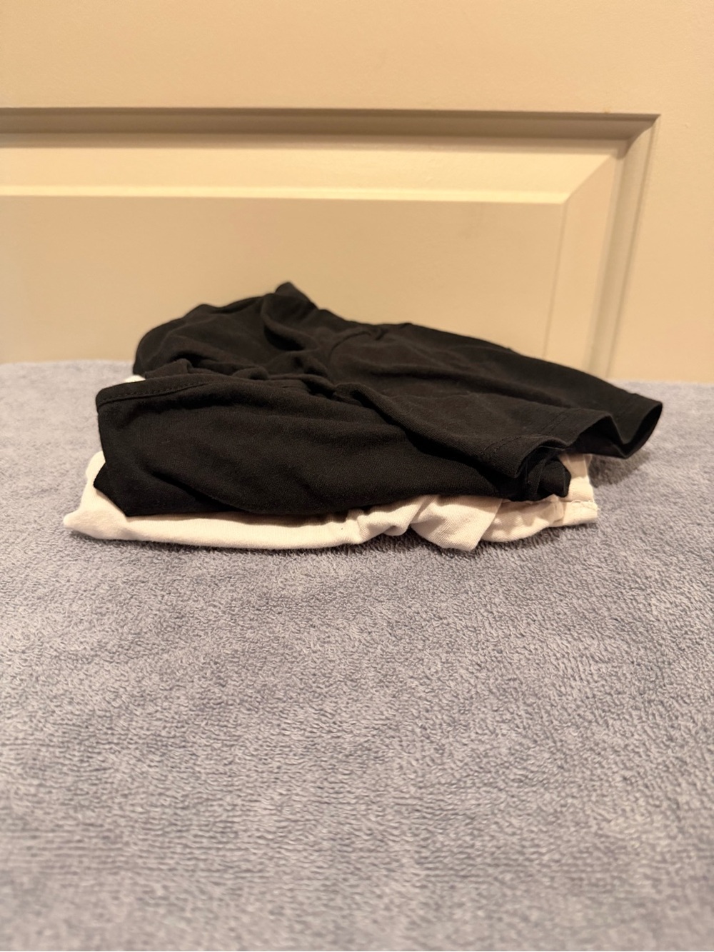 Ambiance Soft White & Black Crewneck Tee Size M & L